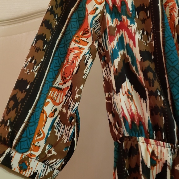 💥Abstract print faux wrap dress - Picture 5 of 6